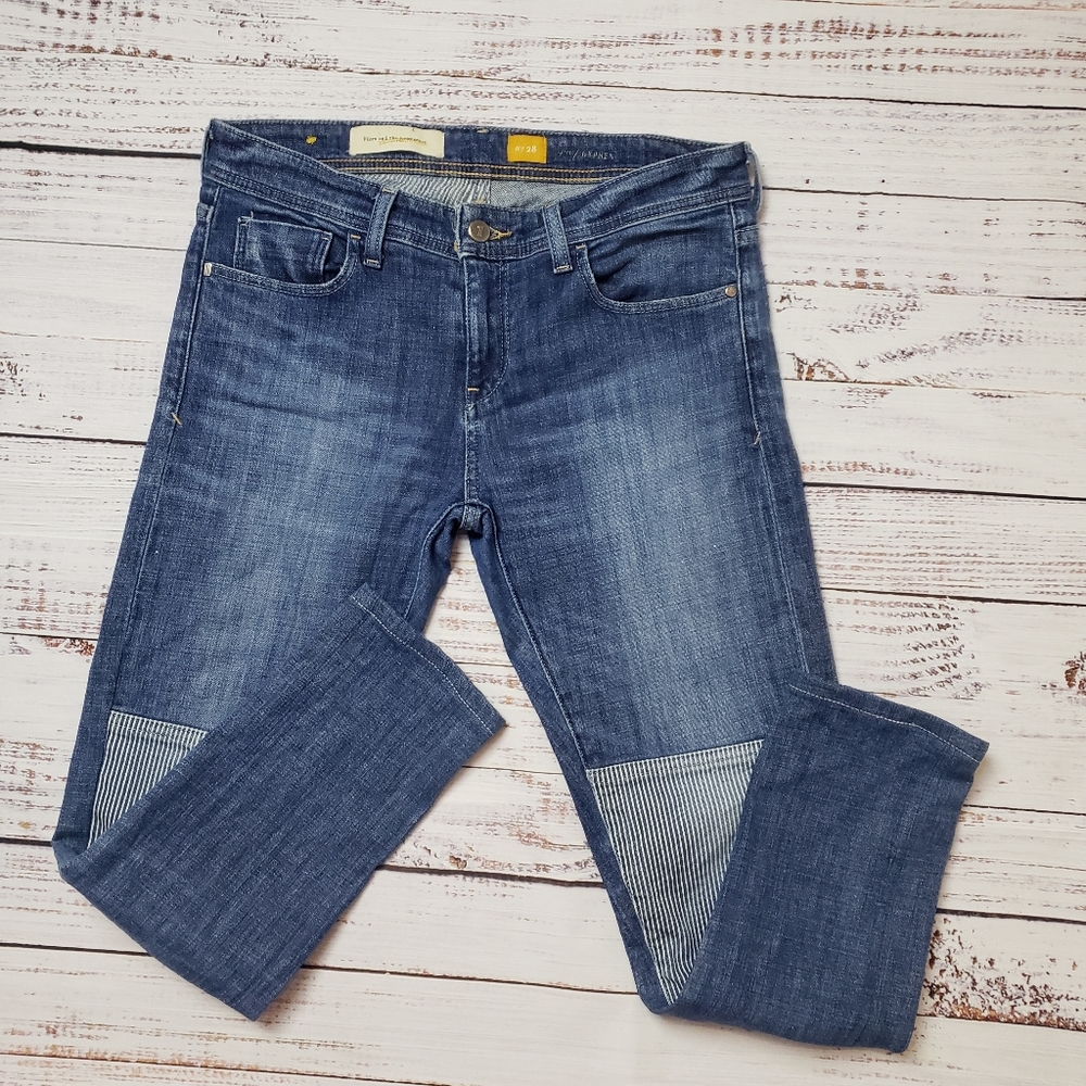 Anthropologie Patchwork Boyfriend Jeans in Two-Tone Blue - Picture 10 of 13